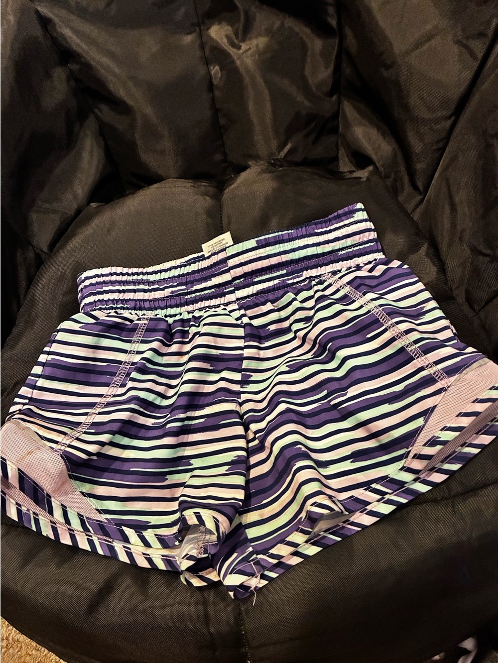 Athletic Works Purple, Mint, White Striped Girls Shorts